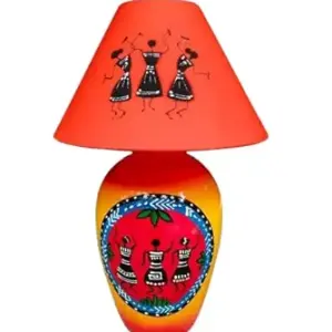 Dhalihouse Wooden Handicraft Bedside LED Table Lamp for Bedroom, Living Room, and Home Decor |
