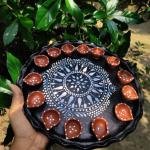 Hand-Painted Clay Diya Set – Traditional Bengal Art for Puja & Home Décor | Anisha’s Creation